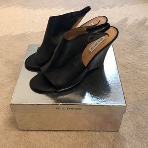 Kelsi Dagger leather wrap wedges